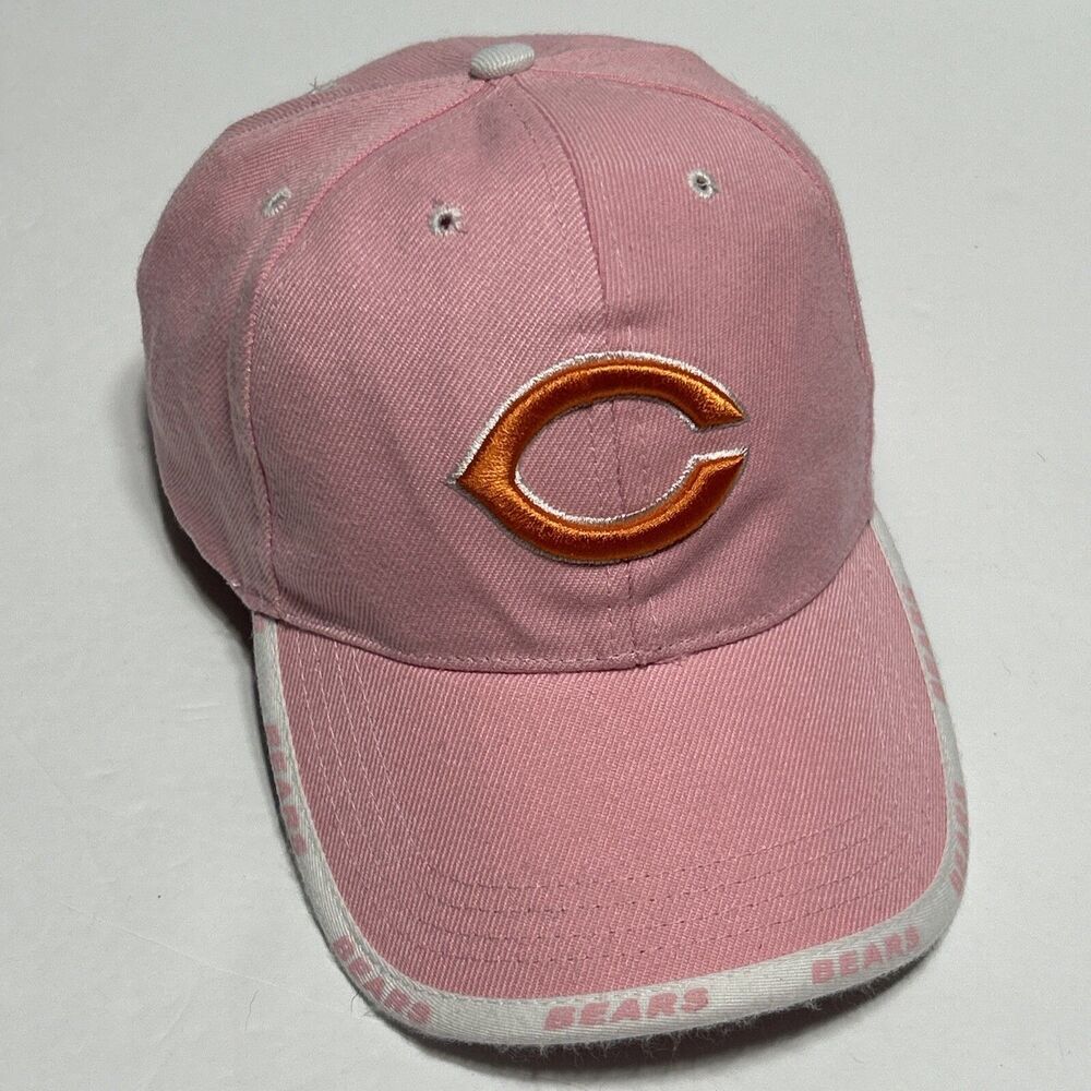 Chicago Bears Womens Pink Hat Adjustable Ball Cap Baseball Football - Picture 2 of 10